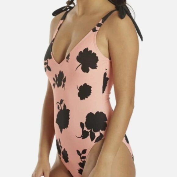 NWT! Kate Spade Shell Pink Floral Tie Shoulder One Piece Swimsuit NEW! - Picture 3 of 5